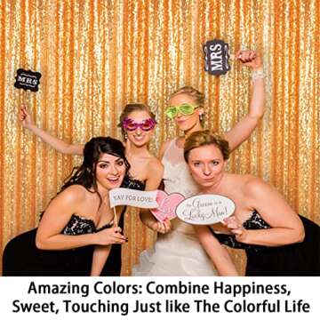 ShinyBeauty Gold Sequin Backdrop 8FTx8FT for Events