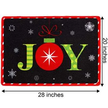 URATOT Christmas Welcome Doormats Creative Christmas Joy Printed Floor Mats Xmas Indoor Outdoor Welcome Rugs, 20 x 28 inches