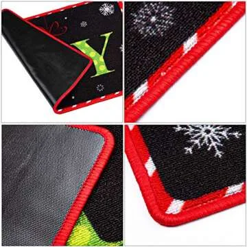 URATOT Christmas Welcome Doormats Creative Christmas Joy Printed Floor Mats Xmas Indoor Outdoor Welcome Rugs, 20 x 28 inches