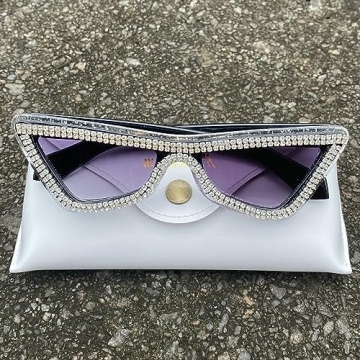 Trendy Fashion Diamond Cat Eye Sunglasses with UV400 Protection