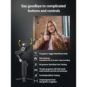 AOCHUAN 3-Axis Gimbal Stabilizer for Smartphone w/RGB Magnetic Fill Light - Foldable iPhone Gimbal w/Upgraded Face Tracking - Vlog Recording - Smart X Pro Kit