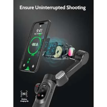 AOCHUAN 3-Axis Gimbal Stabilizer for Smartphone w/RGB Magnetic Fill Light - Foldable iPhone Gimbal w/Upgraded Face Tracking - Vlog Recording - Smart X Pro Kit