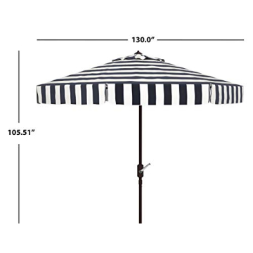 Safavieh Outdoor Elsa Fashion Line Black and White 11-foot Round UV Protected Umbrella