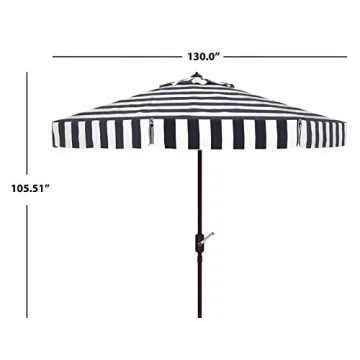 Safavieh Outdoor Elsa Fashion Line Black and White 11-foot Round UV Protected Umbrella