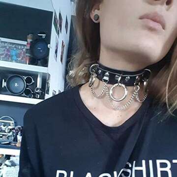 MJartoria Gothic Jewelry-Goth Leather PU Choker Necklaces for Women-Heart Punk Rock Adjustable Black Choker Necklaces (2Pcs Black Heart)