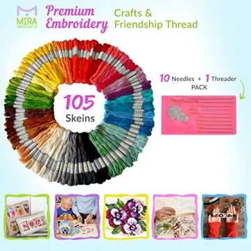 Premium Rainbow Color Embroidery Floss Set - 116 Pcs