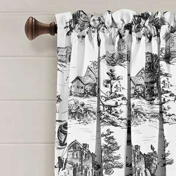 Lush Decor French Country Toile Light Filtering Curtain Pair