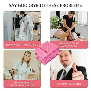 100 PCS Disposable Massage Table Sheets - Breathable & Stylish Pink Covers