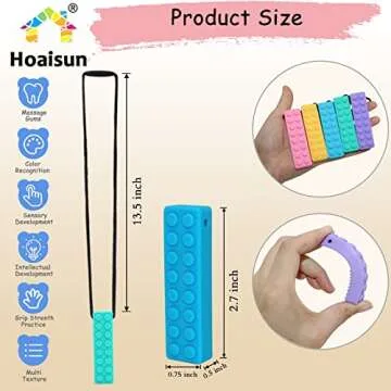 Chew Necklaces for Sensory Kids, Chewy Necklace Sensory Bundle for Boys and Girls with Chewing, Teething, Biting, ADHD, Autism, Silicone Oral Motor Chew Teether Fidget Toys for Adults 5 Pack