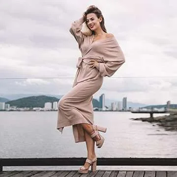 Chic EXLURA Knit Sweater Dress for Every Occasion