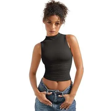 SUUKSESS Women Soft Crop Top with Trendy Design - Black