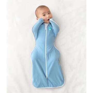 Love to Dream Swaddle UP, Baby Sleep Sack, Self-Soothing Swaddles for Newborns, Get Longer Sleep, Snug Fit Helps Calm Startle Reflex, New Born Essentials for Baby, 1.0 TOG, 13-19 lbs, Blue