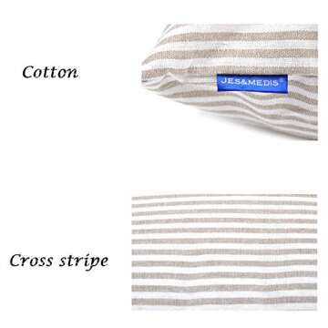 JES&MEDIS Decorative Cotton Pillowcase Set in Stripes