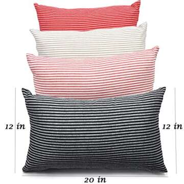 JES&MEDIS Decorative Cotton Pillowcase Set in Stripes