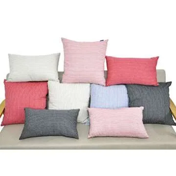 JES&MEDIS Decorative Cotton Pillowcase Set in Stripes