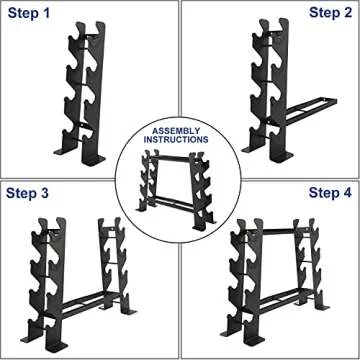 Rubber Dumbbell stand – Dumbbell Storage rack, Perfect For 5-30 lbs Set – 2 Tiers & 2 Vertical Slots With Protective Inserts – Compact & Versatile Design, Max. Weight 400 lbs.