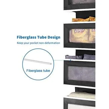 JARLINK 2 Pack Over The Door Hanging Organizer with 5 Large Pockets, Back of Door Storage for Baby Nursery Bathroom Bedroom Kitchen Dorm Closet Pantry Camper RV (Black)