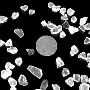 CYS EXCEL Clear Crushed Glass Vase Fillers (2 LBS, Approx. 3 Cups) | Multiple Color Choices Aquarium Colored Gravel Sea Glass Pebbles | Arts & Crafts Crushed Gemstones