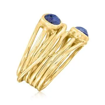 Gemstone Highway Ring in 18kt Gold Over Sterling