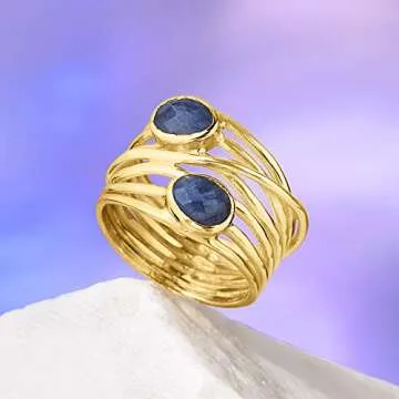 Gemstone Highway Ring in 18kt Gold Over Sterling