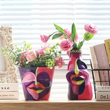 GUGUGO Rainbow Head Planter Unique Face Plant Pot