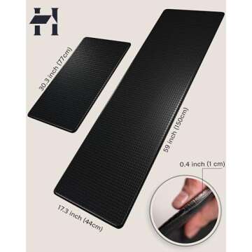 Homergy Anti Fatigue Kitchen Mats for Floor 2 PCS, Memory Foam Cushioned Rugs, Comfort Standing Desk...