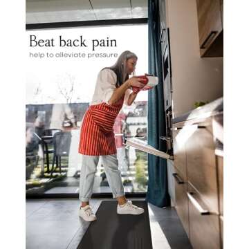 Homergy Anti Fatigue Kitchen Mats - 2 PCS Memory Foam Comfort Rugs