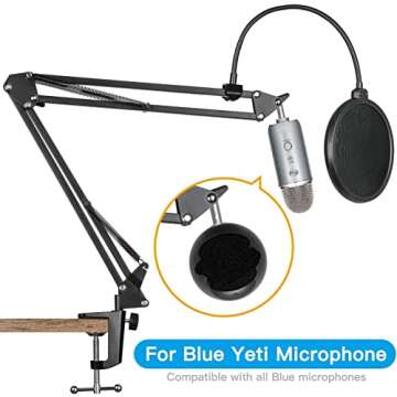 Pipishell Universal Microphone Stand with Pop Filter