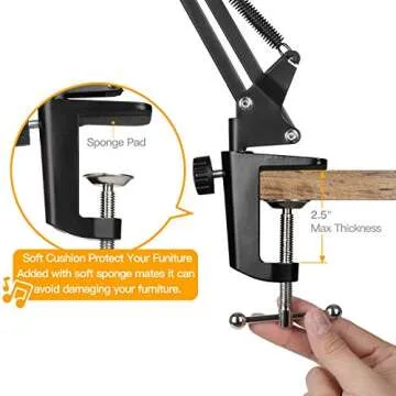 Pipishell Universal Microphone Stand with Pop Filter