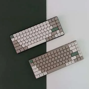 Azio Cascade Slim Mechanical Keyboard, 75% Layout, Low Profile Backlit RGB, Hotswap Switches and Keycaps, Wired USB-C or Bluetooth Wireless Connection (Gateron Brown Switches) (Forest Dark)