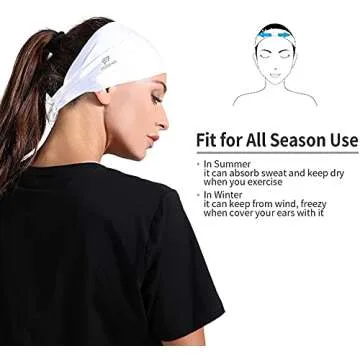 Poshei Mens Headband (4 Pack) - Moisture Wicking & Stretchy