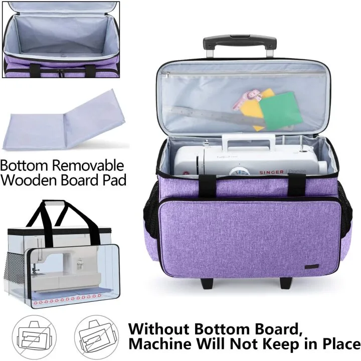 Yarwo Rolling Sewing Machine Carrying Case - Purple