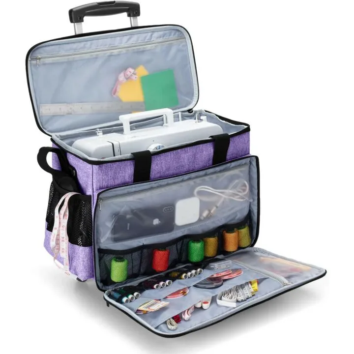 Yarwo Rolling Sewing Machine Carrying Case - Purple