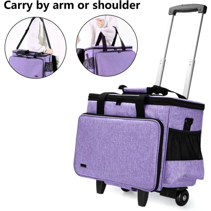 Yarwo Rolling Sewing Machine Carrying Case - Purple