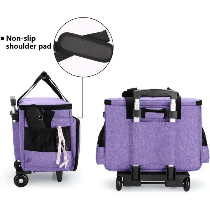 Yarwo Rolling Sewing Machine Carrying Case - Purple