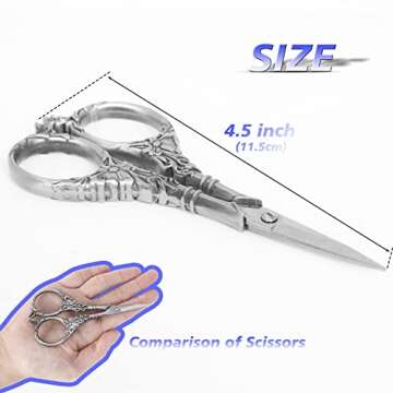 BIHRTC Embroidery Sewing Scissors Stainless Steel for Cross Stitch Cutting Threading Needlework Hand...