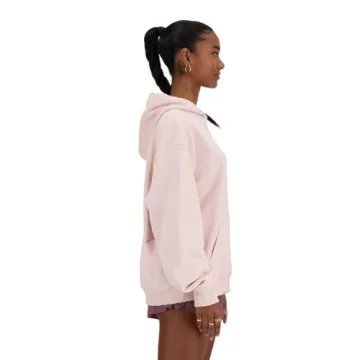 New Balance Women's Terry Hoodie in Oversized Quartz Pink