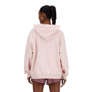 New Balance Women's Terry Hoodie in Oversized Quartz Pink
