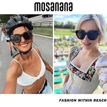 mosanana Oversized Round Cat Eye Sunglasses for Women Trendy Black Big Large Cool Cute Fashion Chunky Funky Stylish Aesthetic Mantis