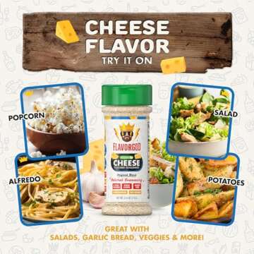 Cheese Flavored Seasoning Mix by FlavorGod - Premium All Natural & Healthy Spice Blend for Chicken, Vegetables, Salad, Pizza, Tacos, & Pasta - Kosher, Dairy-Free, Gluten-Free, Keto Friendly (2.6 oz)