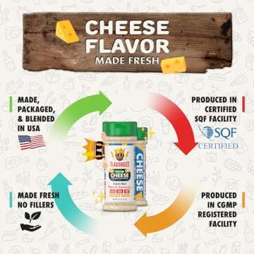 Cheese Flavored Seasoning Mix by FlavorGod - Premium All Natural & Healthy Spice Blend for Chicken, Vegetables, Salad, Pizza, Tacos, & Pasta - Kosher, Dairy-Free, Gluten-Free, Keto Friendly (2.6 oz)
