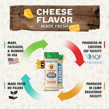 Cheese Flavored Seasoning Mix by FlavorGod - Premium All Natural & Healthy Spice Blend for Chicken, Vegetables, Salad, Pizza, Tacos, & Pasta - Kosher, Dairy-Free, Gluten-Free, Keto Friendly (2.6 oz)
