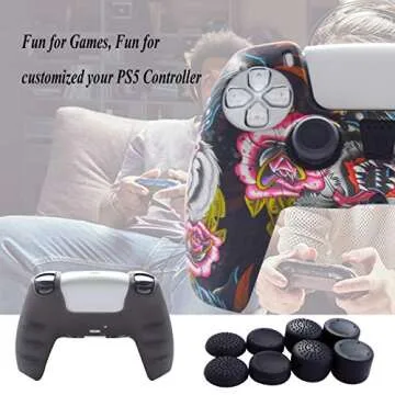 Hikfly Silicone PS5 Controller Skin with Thumb Grip Caps