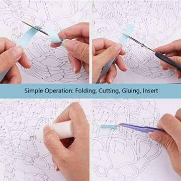 Uniquilling Quilling Kit, Paper Quilling Kits, 8 * 10-in Blue Turtle Paper Filigree Kits with Quilling Tools& Using Manual, DIY Quilling Artwork Modern Wall Art for Living Room