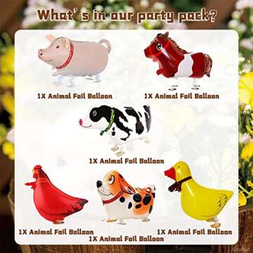 Farm Birthday Party Supplies Farm Balloons Animal Foil Balloons Farm Animals Theme Birthday Party