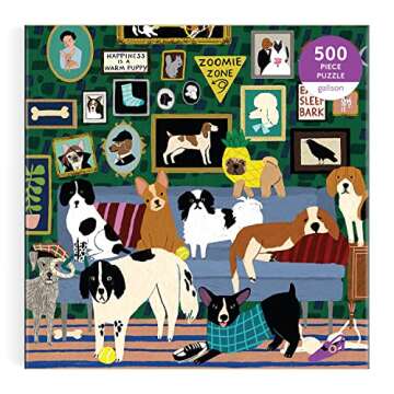 Galison Lounge Dogs 500 Piece Puzzle for Family Fun