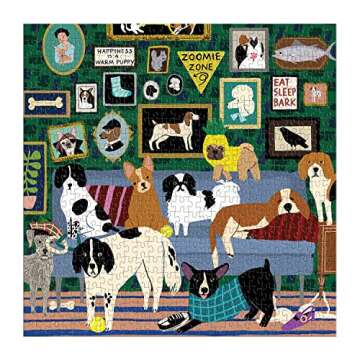 Galison Lounge Dogs 500 Piece Puzzle for Family Fun
