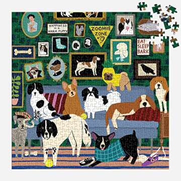 Galison Lounge Dogs 500 Piece Puzzle for Family Fun