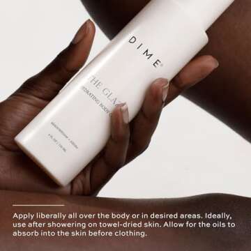 Dime Beauty Glaze Body Oil, Hydrating, Non-Greasy Massage Oil, Argan and Jojoba Oil for Skin, Bath Oil for All Over Body Glow, 4 oz / 120 ml