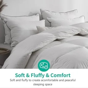 APSMILE Queen Size Down Comforter - Ultra Soft & Cozy